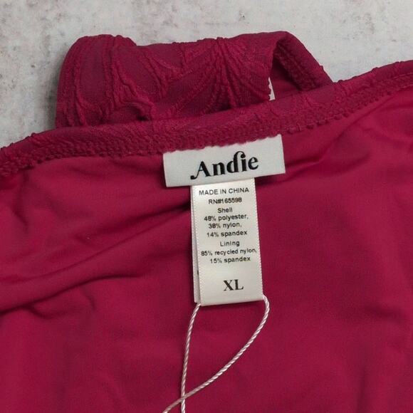 NWT Andie The Bikini Bottom Lava Pink Floral Pattern Brief Size XL - Picture 5 of 8